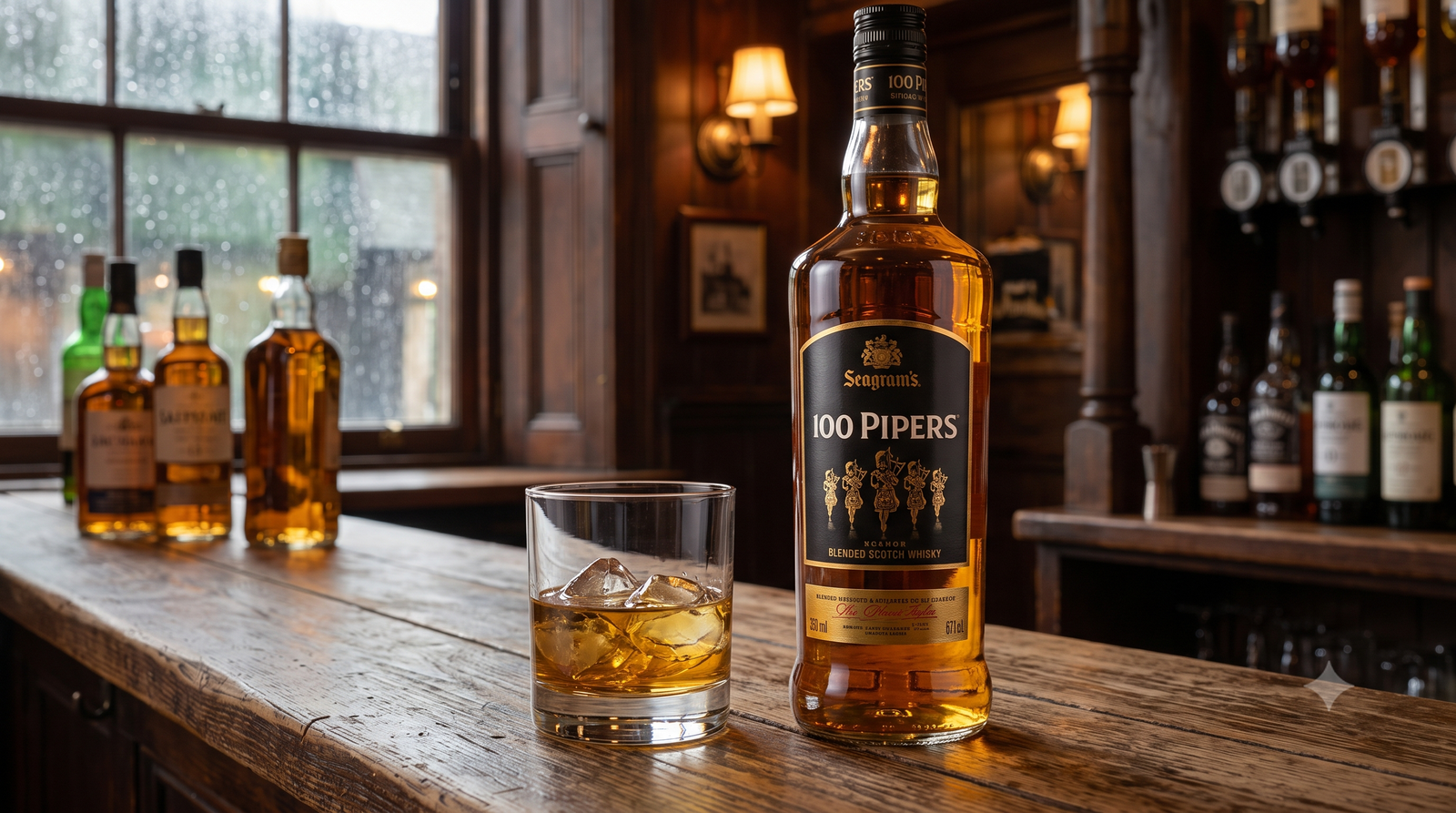 100 Pipers De Luxe Scotch